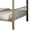 Benjara Full Size Metal Bunk Bed With moveable ladder- Gold