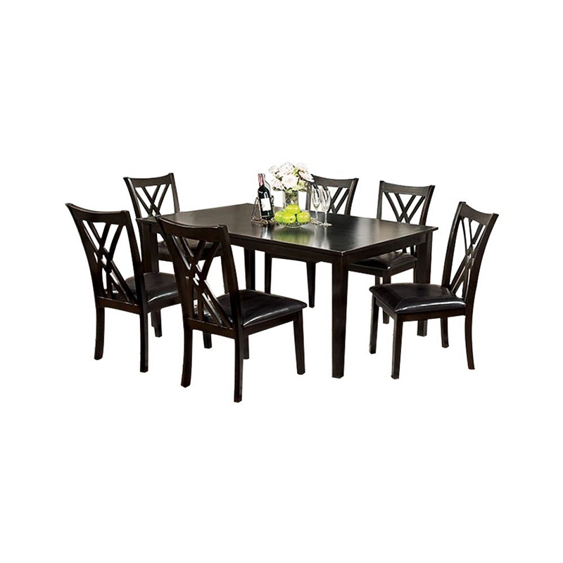Benjara Springhill Enticing 7 Piece Dining Table Set- Espresso