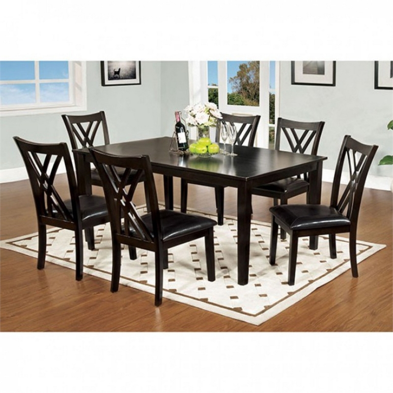 Benjara Springhill Enticing 7 Piece Dining Table Set- Espresso