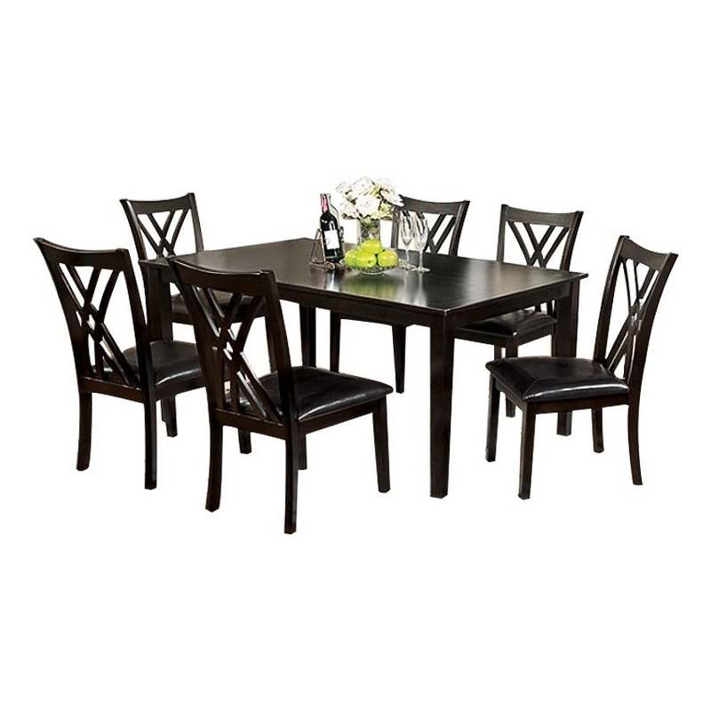 Benjara Springhill Enticing 7 Piece Dining Table Set- Espresso