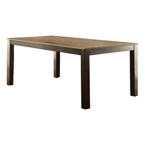 Benjara Marshall Transitional Style Dining Table- Rustic Oak Finish