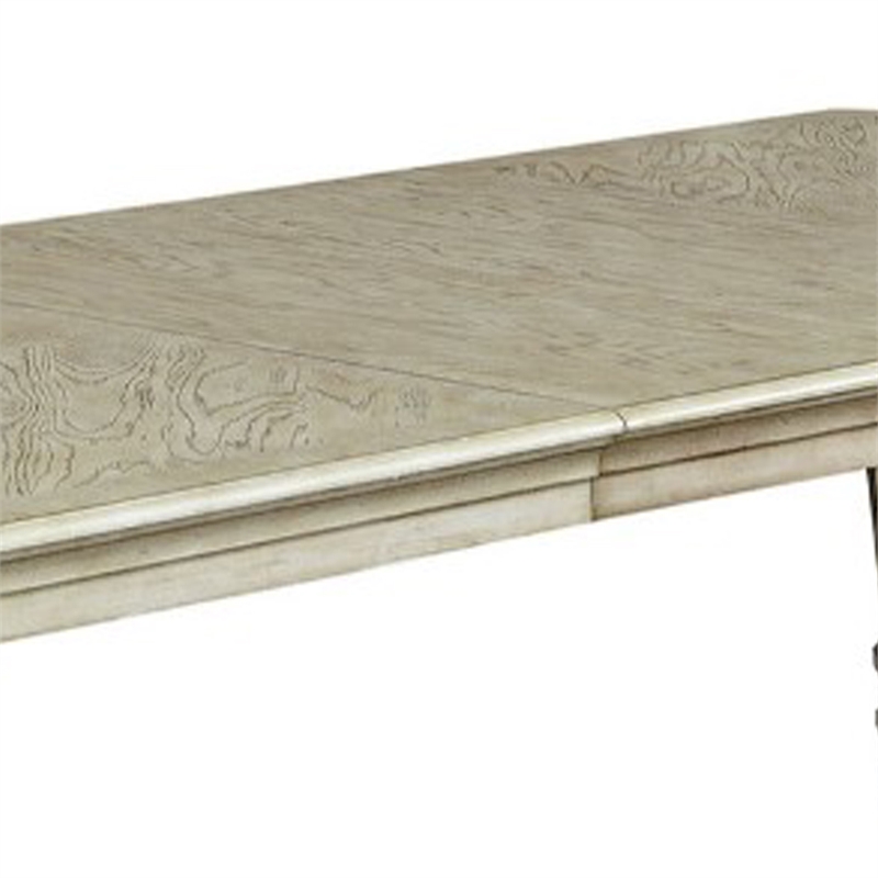 Benjara Holcroft Transitional Style Dining Table- Antiqued White