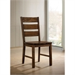 Benjara Wooden Side Chair With Block Legs- Brown- Pack Of Two