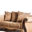 Benjara Nicanor Sophisticated Wondrous Love Seat- Gold & Brown