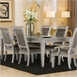 Benjara Wooden Dining Table With Extension Leaf- Silver