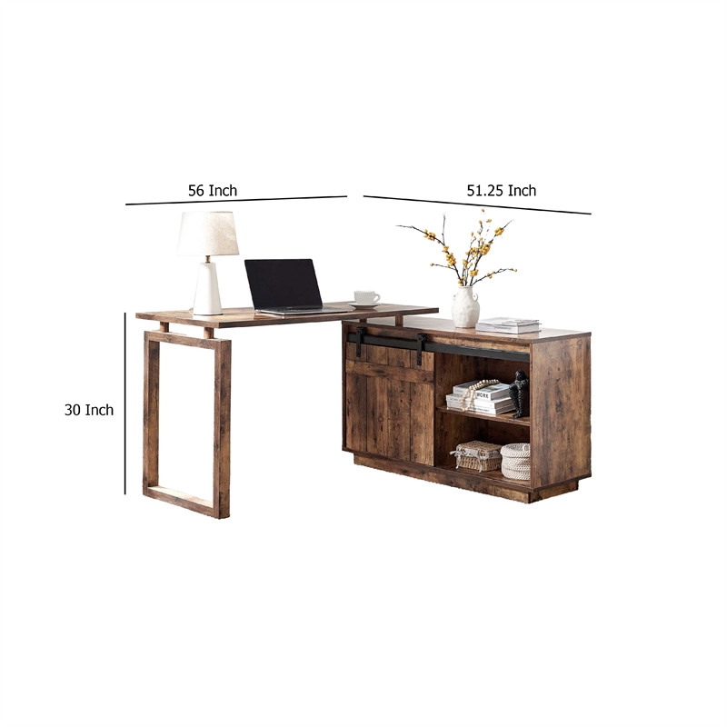 Benjara Fior L Shaped Writing Desk- 56