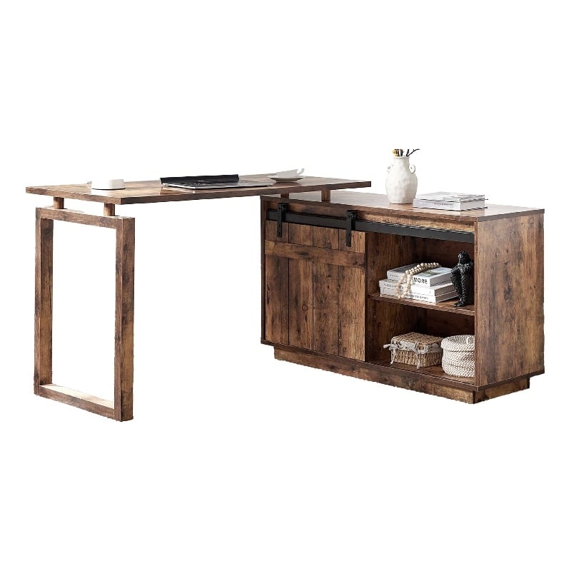 Benjara Fior L Shaped Writing Desk- 56