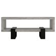 Benjara Modern Driftwood Open Shelf Coffee Table- Gray and Black