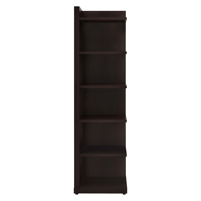 Benjara Radiant Brown Wooden Corner Bookcase