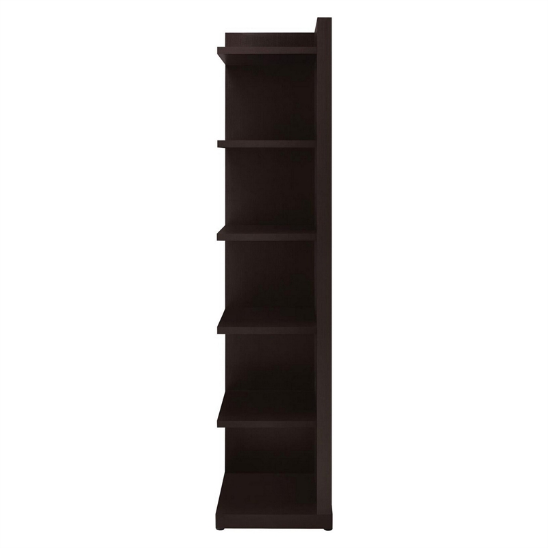 Benjara Radiant Brown Wooden Corner Bookcase