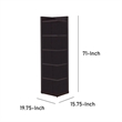 Benjara Radiant Brown Wooden Corner Bookcase