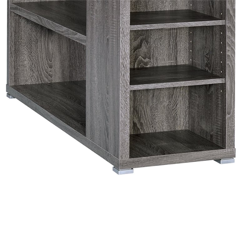 Benjara Modern Style Wooden Office Desk- Gray