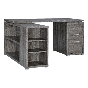 Benjara Modern Style Wooden Office Desk- Gray