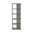 Benjara Spacious Semi Backless Wooden Bookcase- Gray