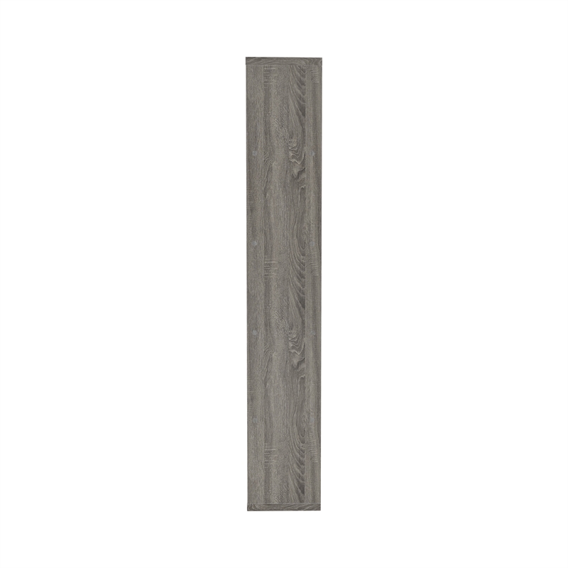 Benjara Spacious Semi Backless Wooden Bookcase- Gray