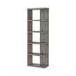 Benjara Spacious Semi Backless Wooden Bookcase- Gray