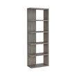 Benjara Spacious Semi Backless Wooden Bookcase- Gray