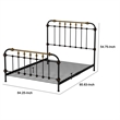 Benjara Transitional Queen Metal Bed- Black and Gold