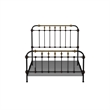 Benjara Transitional Queen Metal Bed- Black and Gold