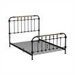 Benjara Transitional Queen Metal Bed- Black and Gold