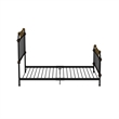 Benjara Transitional Queen Metal Bed- Black and Gold