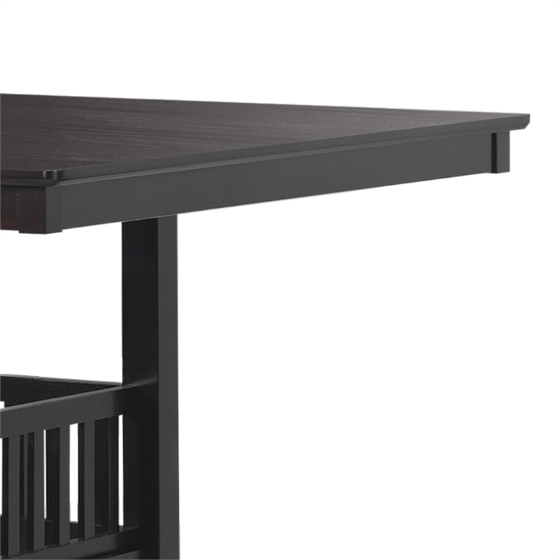 Benjara Transitional Style Counter Height Table- Espresso Brown