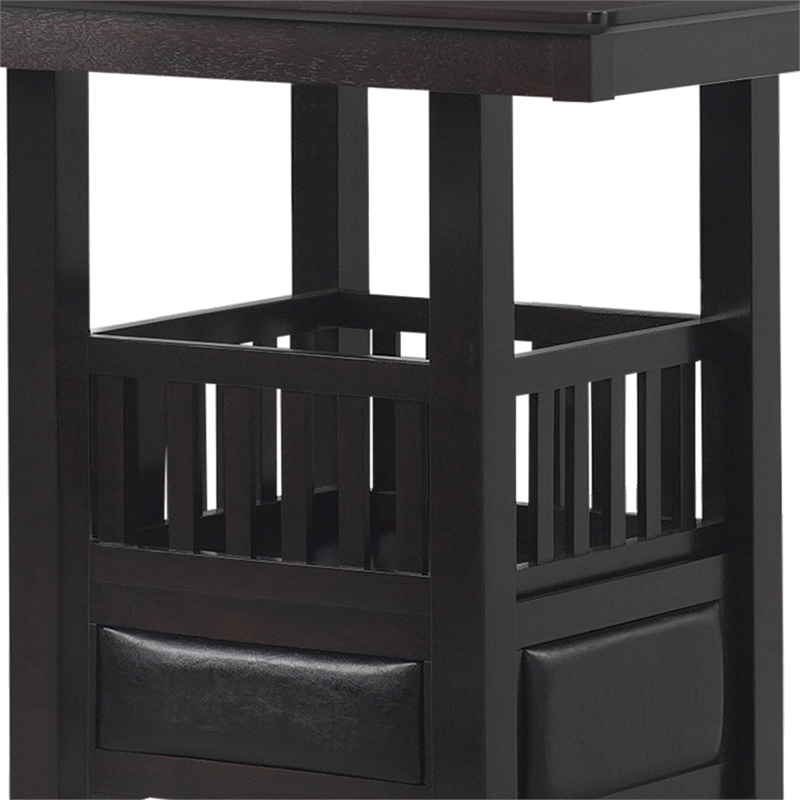 Benjara Transitional Style Counter Height Table- Espresso Brown