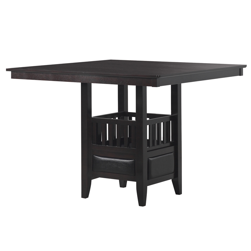 Benjara Transitional Style Counter Height Table- Espresso Brown