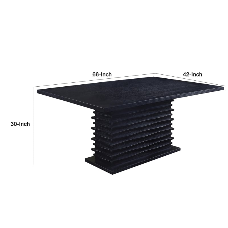 Benjara Elegantly Designed Wooden Dining Table- Black