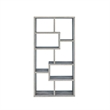 Benjara Modish Wooden Bookcase With Multiple Shelves- Gray