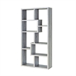 Benjara Modish Wooden Bookcase With Multiple Shelves- Gray