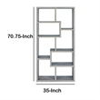 Benjara Modish Wooden Bookcase With Multiple Shelves- Gray