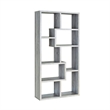 Benjara Modish Wooden Bookcase With Multiple Shelves- Gray