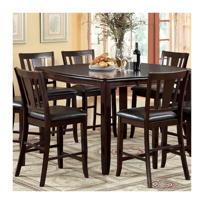 Benjara Transitional Counter Height Table- Espresso Brown