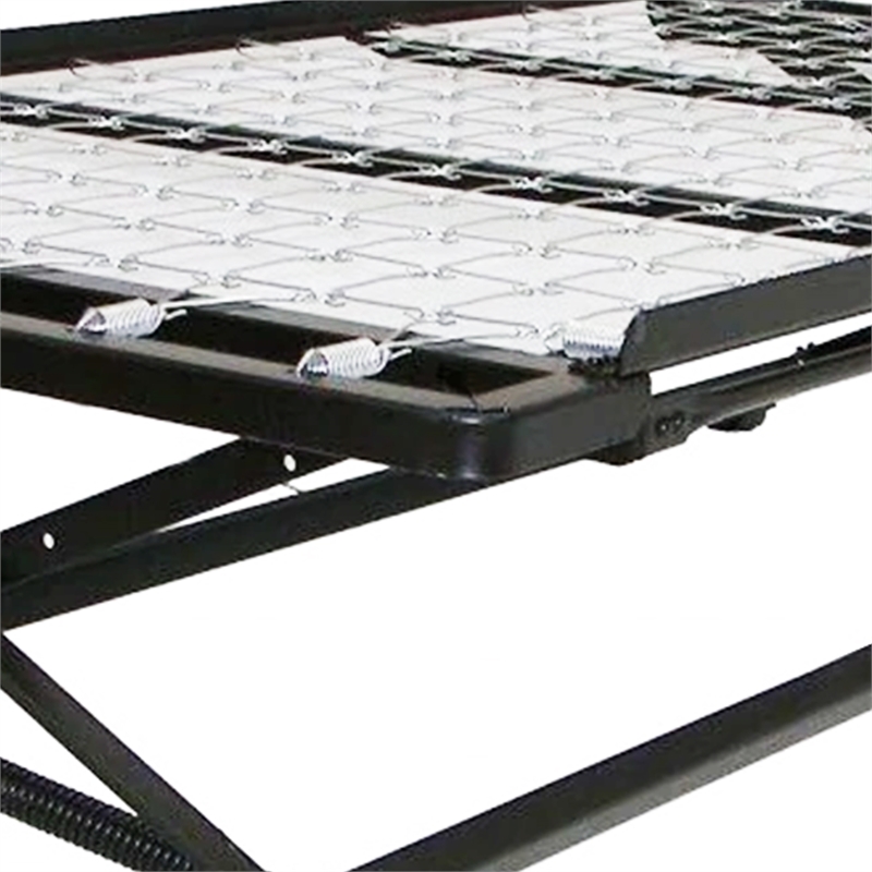 Benjara Pop Up Trundle of High Carbon Rail Steel- Black