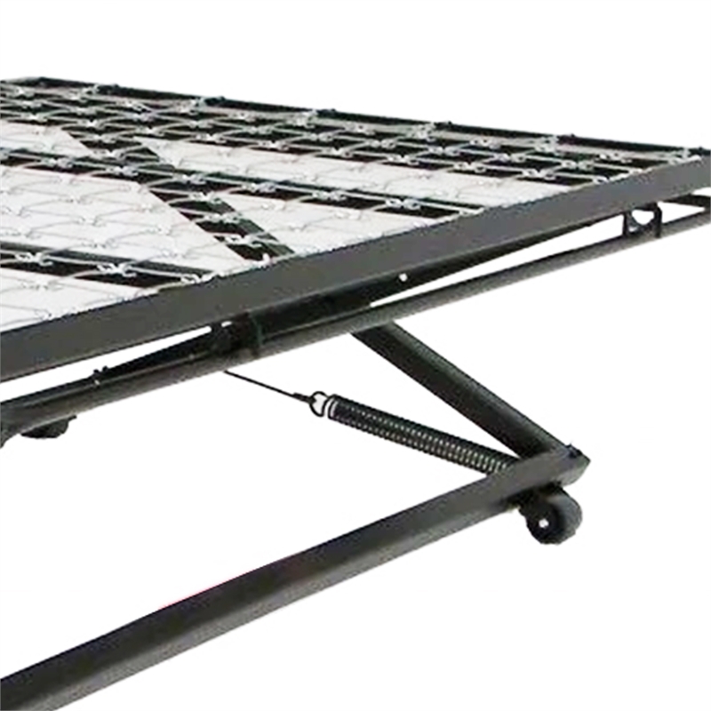 Benjara Pop Up Trundle of High Carbon Rail Steel- Black