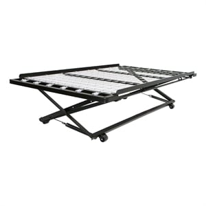 Benjara Pop Up Trundle of High Carbon Rail Steel- Black