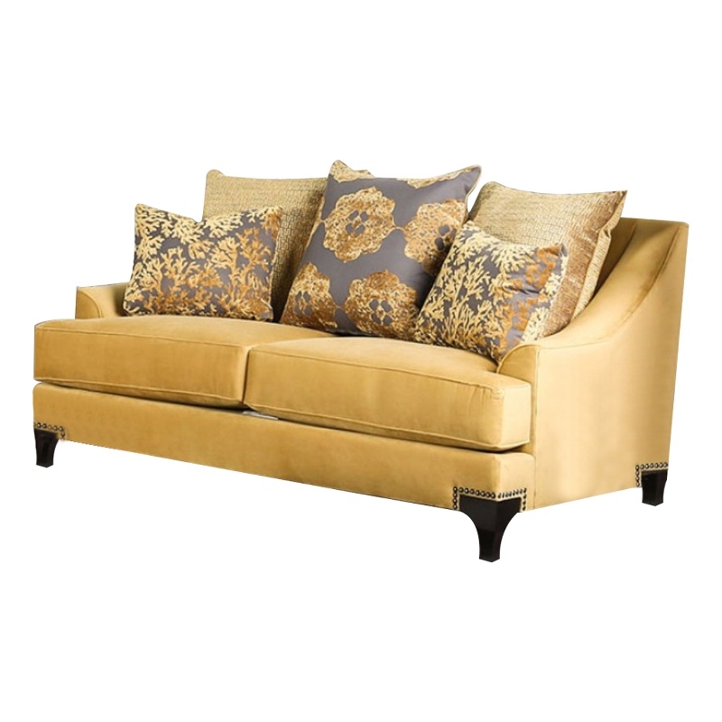 Benjara Luxurious Loveseat In Enchanting Gold