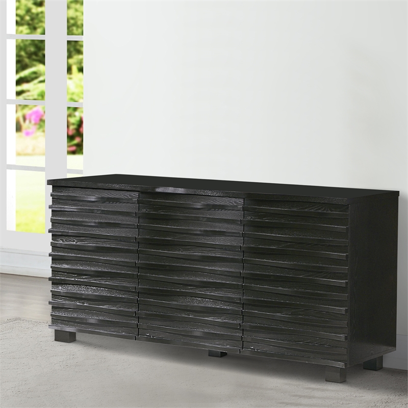 Benjara Wooden Server- Black