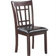 Benjara Contemporary Armless Dining Side Chair-Espresso Brown & Black (Set of 2)