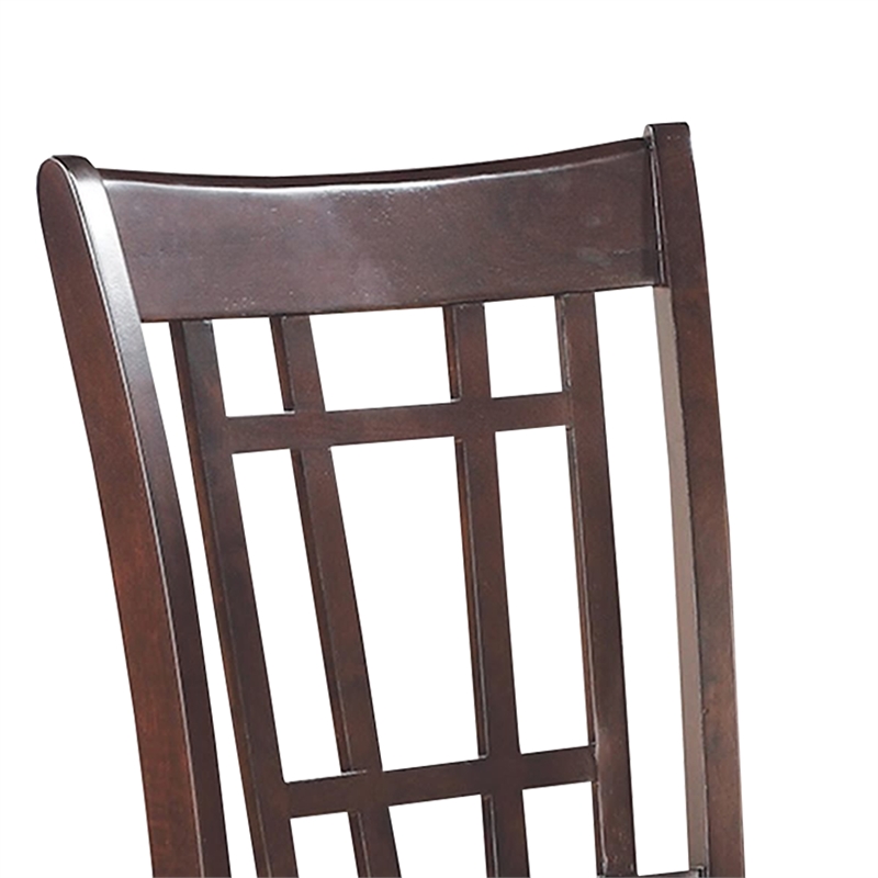 Benjara Contemporary Armless Dining Side Chair-Espresso Brown & Black (Set of 2)