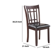 Benjara Contemporary Armless Dining Side Chair-Espresso Brown & Black (Set of 2)