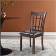 Benjara Contemporary Armless Dining Side Chair-Espresso Brown & Black (Set of 2)