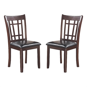 Benjara Contemporary Armless Dining Side Chair-Espresso Brown & Black (Set of 2)