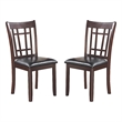 Benjara Contemporary Armless Dining Side Chair-Espresso Brown & Black (Set of 2)