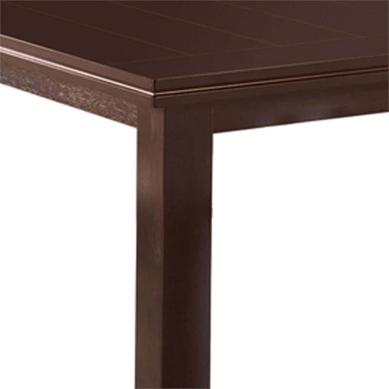 Benjara Rectangular Semi Formal Wooden Dining Table- Cappuccino Brown