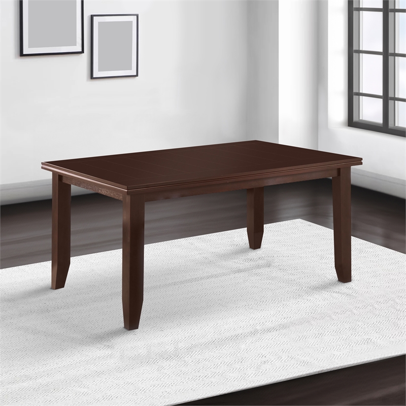 Benjara Rectangular Semi Formal Wooden Dining Table- Cappuccino Brown