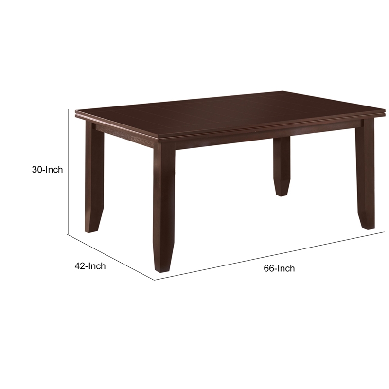 Benjara Rectangular Semi Formal Wooden Dining Table- Cappuccino Brown