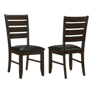 Benjara Wooden Dining Side Chair- Cappuccino Brown (Set of 2)