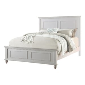 Benjara Captivating C.King Wooden Bed- White
